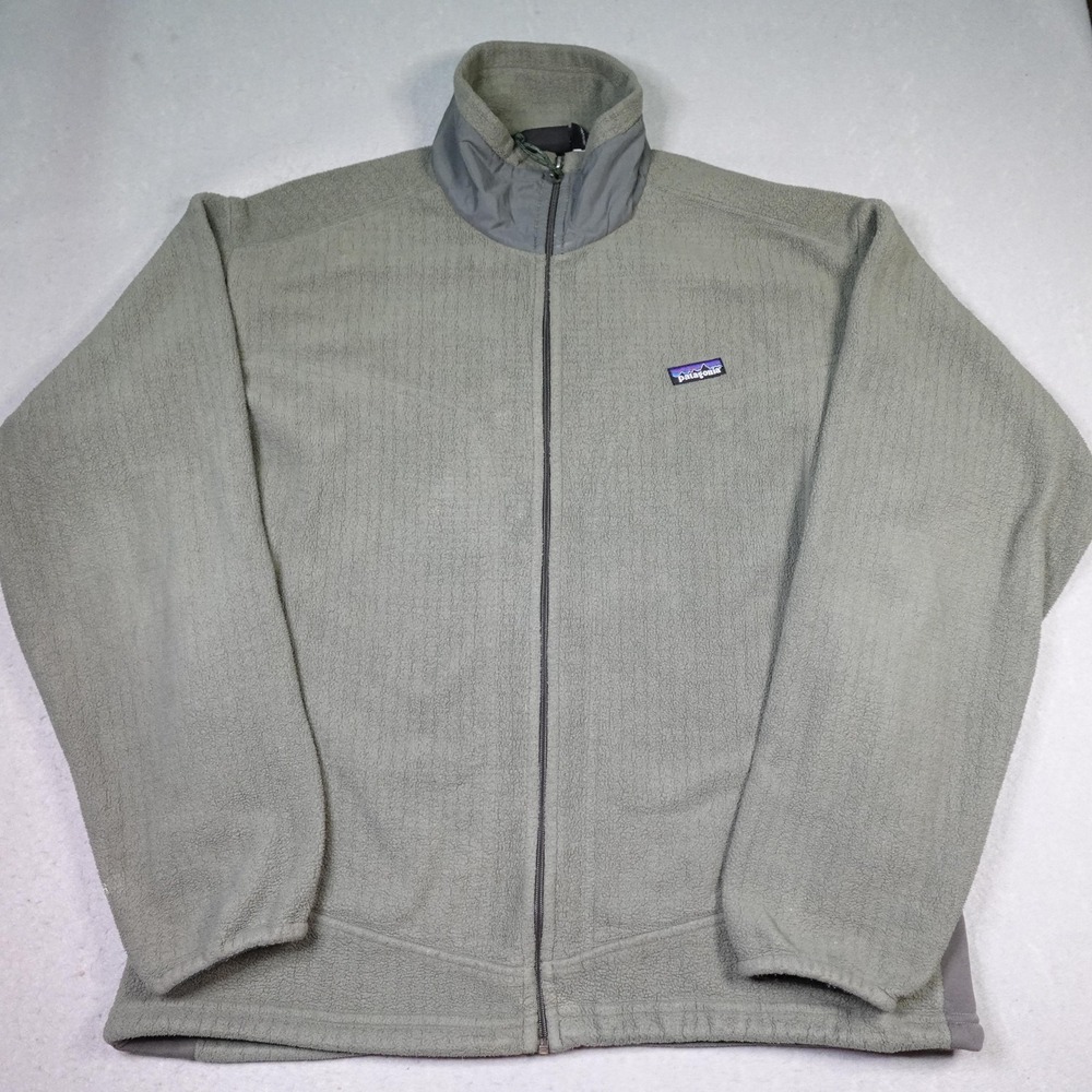 Vintage Patagonia Regulator R3 Jacket Mens Large Green Fleece Full Zip USA Mars